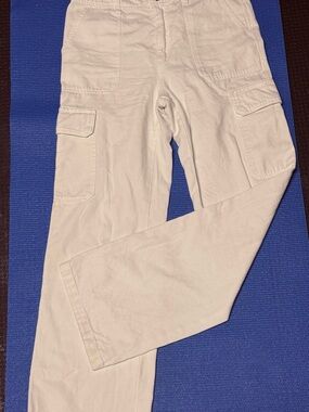 Zara white Straight-Leg cargo Pants